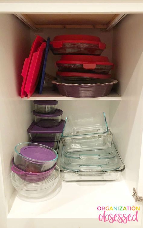 Dishes Organization, Baking Pans Storage, Baking Pans Organization, Dish Drawers, Pyrex Storage, Bakeware Organization, Dish Organization, Bakeware Storage, Tupperware Bowls