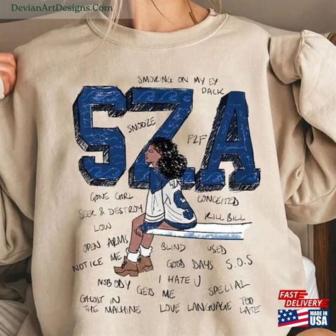 Sza Vintage Sweatshirt Sos Album Shirt Good Days Classic Hoodie Check more at https://devianartdesigns.com/product/sza-vintage-sweatshirt-sos-album-shirt-good-days-classic-hoodie/ Sza Sweatshirt, Sza Shirt, Sza Singer, Things I Need To Buy, 2000s Clothes, Cute Nike Outfits, Diy Clothes Design, Baggy Clothes, 2024 Style