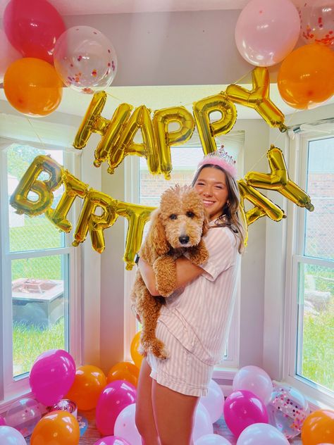 #birthday #birthdayparty #eighteen #eighteenparty #pink #orange #birthdaypose #goldendoodle #18thbirthday #aesthetic Pink And Orange Sweet 16, Orange And Pink Birthday Party Ideas, Bday Activities, Orange Birthday Cake, Bday Vibes, Orange Birthday Parties, Teenage Parties, Sweet 16 Themes, Orange Birthday