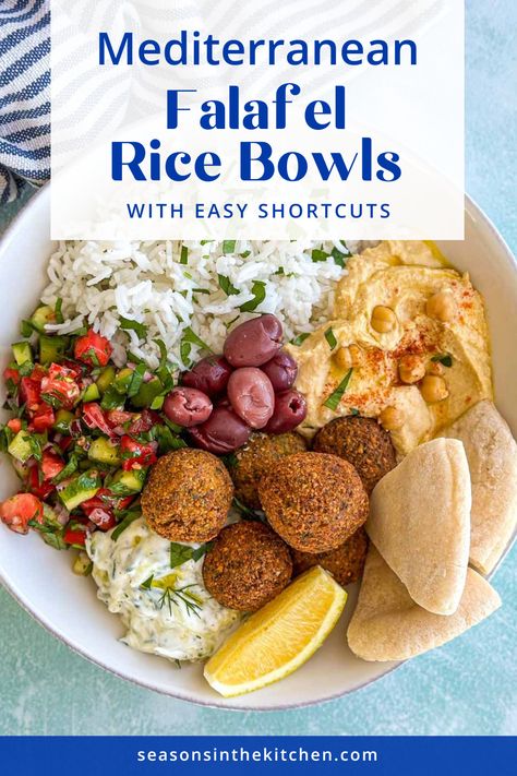 Enjoy a delicious and healthy meal with our Mediterranean Falafel Rice Bowls. Featuring homemade authentic falafel and fresh ingredients, this vegetarian dish is perfect for any time of day. Discover easy shortcuts to create a savory and nutritious experience. Falafel Rice Bowl, Falafel Buddha Bowl, Falafel Meal Ideas, Falafel Bowl, Kitchen Grey, Night Recipes, Falafel Recipe, Vegetarian Dish, Rice Bowls Recipes