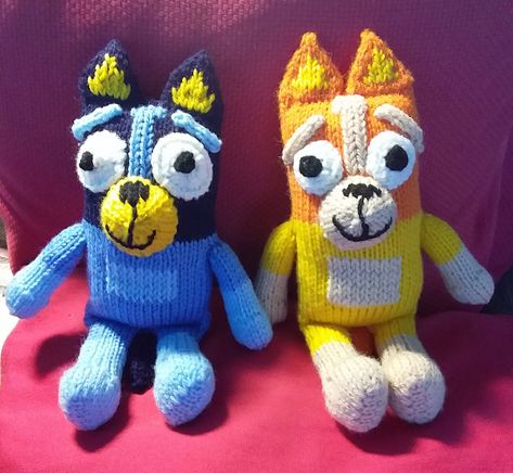 Bluey Bluey Knitting Pattern, Dog Knitting, Knitting Dolls Free Patterns, Knitted Dolls Free, Animal Knitting, Heeler Dog, Knitting Patterns Boys, Dog Patterns, Apricot Orange