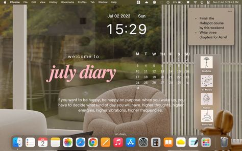 Aesthetic Mac Desktop Ideas, Aesthetic Desktop Homescreen, Laptop Ideas Desktop, Background Aesthetic For Macbook, Homescreen Layout Laptop, Ipad Laptop Setup, Macbook Theme Aesthetic, Macbook Air Homescreen Layout, Aesthetic Mac Homescreen