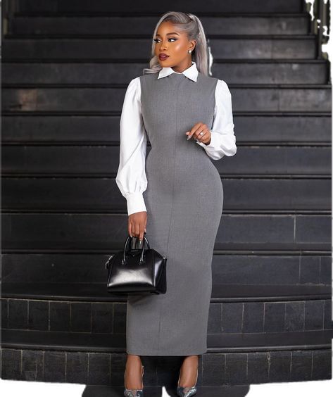 Black And White Outfit Ideas Formal, Black And White Church Outfit, Corporate Fashion Office Chic, Corporate Outfits For Women, Cute Professional Outfits, Corporate Baddie, Neat Casual Outfits, Modest Dresses Fashion, Fashionable Work Outfit