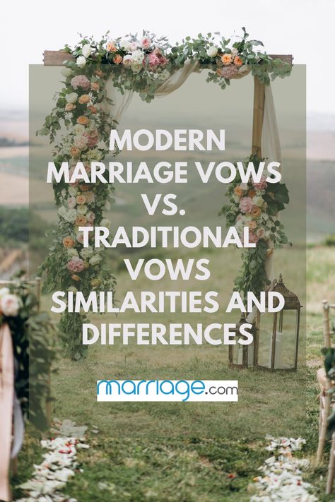 How are modern marriage vows similar to traditional marriage vows? #marriagevows #marriage #relationship Marriage Vows To Wife, Marriage Vows Traditional, Traditional Vows, Traditional Wedding Vows, Traditional Marriage, Marriage Vows, Similarities And Differences, Life Quotes Love, Marriage Relationship