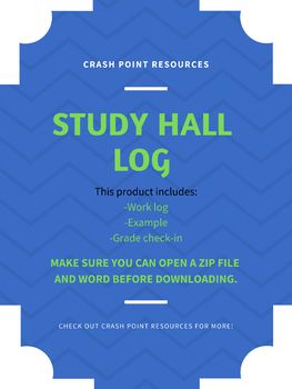 Study Hall Logs by Crash Point Resources | Teachers Pay Teachers Study Hall Management, Classdojo Points, Study Hall, Teachers Pay Teachers, Teacher Store, Educational Resources, Teacher Resources, Teacher Pay Teachers, Created By