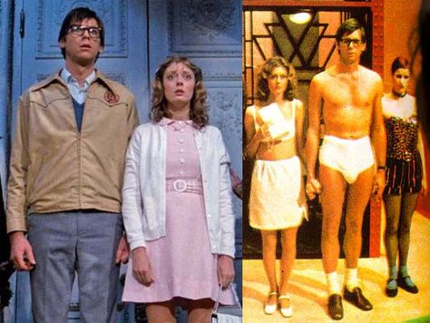 Rocky Horror Janet And Brad, Janet And Brad Costume, Brad And Janet Rocky Horror, Rocky Horror Picture Show Brad And Janet, Janet Costume Rocky Horror, Rocky Horror Picture Show Costume Janet, Brad And Janet Costume, Janet Weiss Rocky Horror, 80s Horror Movies Costumes