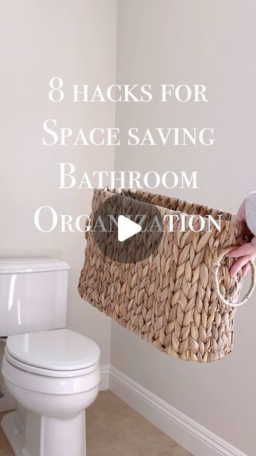 Nicole Boyle on Instagram: "Comment links or find the links in my profile. These are my all time favorite bathroom finds that my family uses daily. The woven basket looks pretty, and offers extra storage for towels or toilet paper. The toilet paper holder with built in shelf is perfect for wipes or your phone. I love an automatic close trash can, so the trash is never left open. These hooks are always a favorite, because the use suction and don’t damage your wall or tile. Comment link for all the bathroom favorites. #homehacks" Bathroom With Laundry Basket, Wc Cabinet Ideas, Toilet With Black Accessories, Closed Off Toilet In Bathroom, Bathroom Open Shelf Decor, Small Bath Organization Ideas, Around The Toilet Storage Ideas, Extra Bathroom Storage Ideas, Over The Toilet Storage Ideas Modern