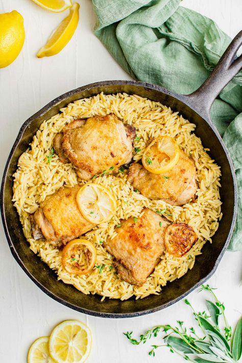 Chicken Orzo Pasta, Garlic Lemon Chicken, Lemon Chicken Orzo, Lemon Basil Chicken, Orzo Recipes, Chicken Orzo, Lemon Garlic Chicken, Table For Two, Simple Dinner