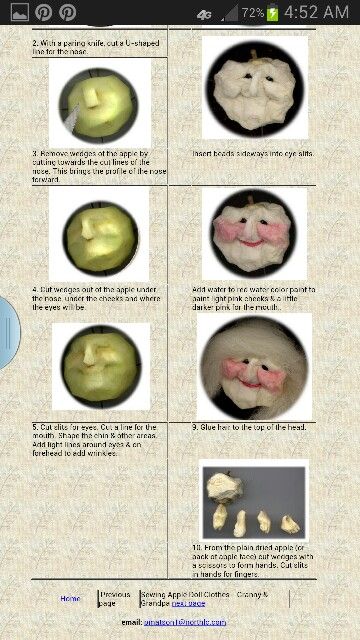 How-to Apple Head Doll - Part 2 of 2 Shrunken Apple Head Dolls, Applehead Dolls, Mabon Ideas, Apple Head Dolls, Roaring 20s Halloween, Apple Carving, Apple Doll, Weird Dolls, Pioneer Crafts