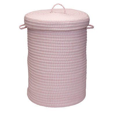 Pink Hamper, Handmade Hamper, Wicker Laundry Hamper, Hamper With Lid, Laundry Sorter, Hamper Storage, Household Cleaner, Ticking Stripe, Laundry Hamper