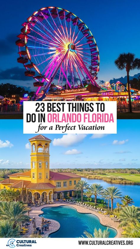 Vibrant attractions and relaxing resorts highlight the 23 Best Things to Do in Orlando Florida for a Perfect Vacation, offering a mix of adventure and leisure in a beautiful setting. Things To Do In Florida, Things To Do In Orlando, Florida Orlando, Adventures By Disney, Cool Themes, Theme Parks, Travel Alone, Orlando Florida, Park City