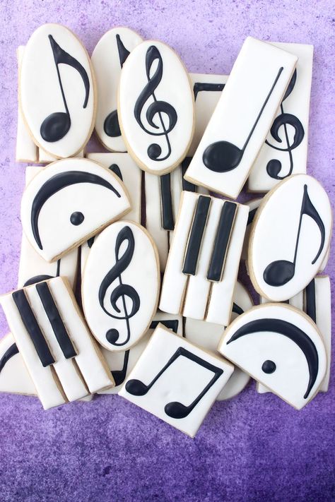 Music Symbol Decorated Cookie Collection Music Themed Cakes, Piano Cakes, Music Cakes, Music Cake, Music Cookies, Music Symbol, Cookies Theme, Piano Recital, Sugar Cookie Designs