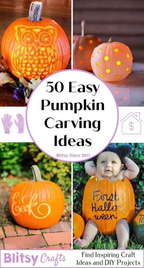 50 Easy Pumpkin Carving Ideas 2022 for Halloween Carving Small Pumpkins Ideas, Super Easy Pumpkin Carving Ideas, Pumpkin Carving Ideas For Beginners, Yellow Pumpkin Carving Ideas, Fall Pumpkin Carving Ideas, Cute Easy Pumpkin Carving Ideas, Pumpkin Carving Ideas Kids, Carving Pumpkins Ideas Easy, Easy Pumpkin Carving Ideas Simple