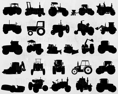 Tractor Clipart, Tractor Silhouette, Tractor Svg, Cow Clipart, Cricut Air, Car Silhouette, Baseball Print, Stencils Printables, Shadow Pictures