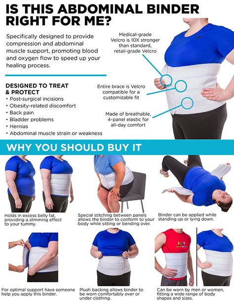 Amazon.com: BraceAbility 2XL Plus Size Bariatric Abdominal Stomach Binder | Obesity Girdle Belt for Big Men & Women with a Large Belly, Post Surgery Tummy & Waist Compression Wrap (46"-62" Body Circumference): Health & Personal Care Stomach Compression, Bariatric Tips, Apron Belly, Gastric Surgery, Tummy Tucks Recovery, Sleeve Recipes, Abdominal Binder, Bariatric Diet, Sleeve Surgery