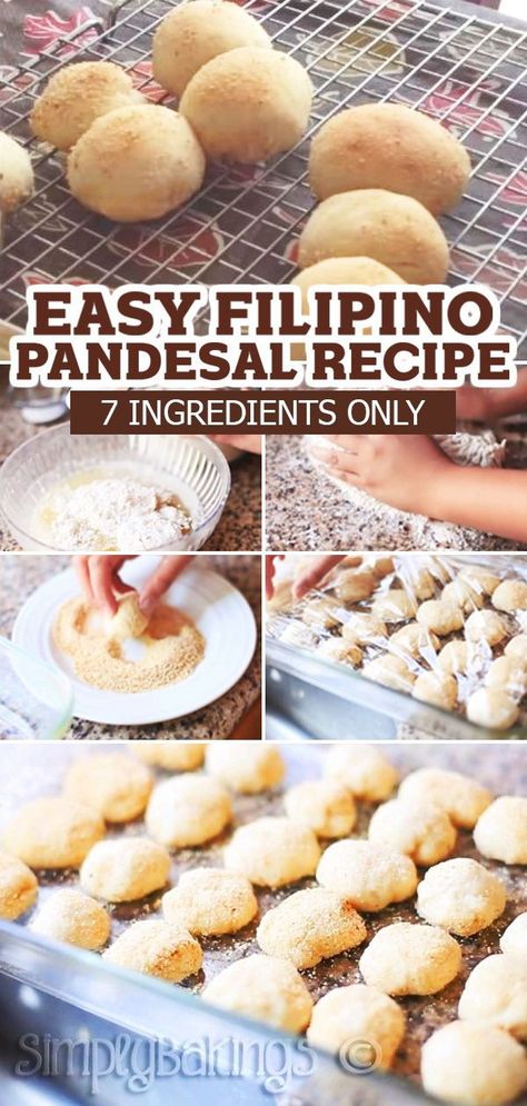 Try making this Pandesal recipe, a Filipino style sweet roll that is fluffy and sweet. It can be eaten at any time of the time day with any kind of spread. Enjoy! Filipino Pandesal Recipes, Asian Bread Recipes, Easy Pandesal Recipe, Pandesal Recipe Philippines, Best Pandesal Recipe, Recession Core, Philapino Recipes, Asian Bread Recipe, Asian Bread