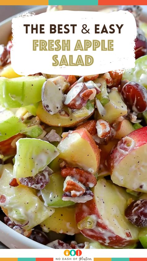 Apple Celery Salad Recipe, Cold Apple Recipes, Apple Salad Healthy, Spiralized Apple Salad, Fall Salad With Apples And Pecans, Summer Apple Salad, Snacks With Celery, Apple Crisp Salad Recipe, Fall Fruit Salad Thanksgiving Sides