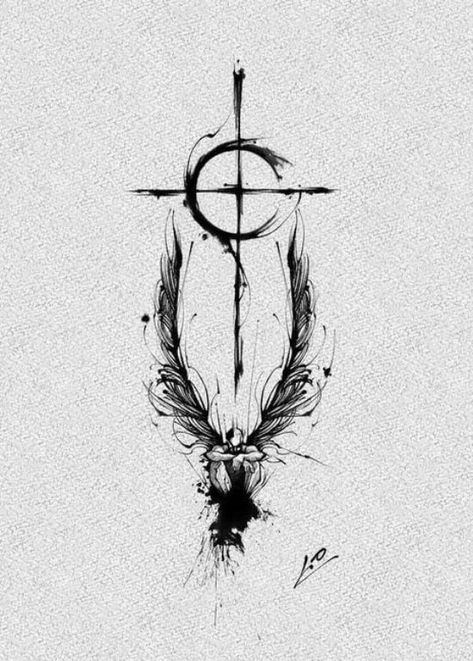 Here is a cool tattoo for the faithful! Being devout does not mean that you can’t be fashionable. You can tattoo some unique illustration on your inconspicuous body part. This tattoo sketch featuring a subtle cross and abstract angel would be a good starter choice!

#TattooSketches
#InkInspiration
#DrawingTattoos
#TattooDesigns
#SketchYourInk
#TattooArtists
#TattooIdeas
#CreativeInk
#InkArt
#TattooDrawings Sketch Drawing Ideas, Angel Back Tattoo, Can Tattoo, Unique Cross Tattoos, Stencil Graffiti, Knight Tattoo, Cross Tattoo Designs, Cool Chest Tattoos, Cool Tattoo