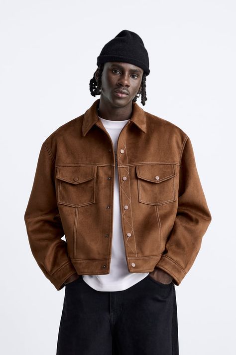 Men's Jackets | ZARA United States Cropped Jacket Outfit Men, Zara Jacket Men, White Leather Jacket Outfit, Cropped Jacket Outfit, Zara Man Jacket, Suede Jacket Outfit, Outfit Informal, Zara Mens, Masculine Fashion