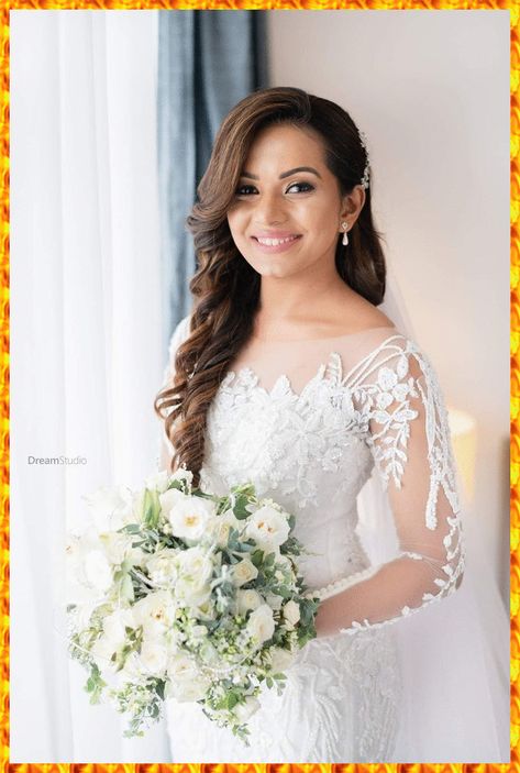 [PaidLink] 44 Off Shoulder Wedding Dress Hairstyle Insights You Need To Know This Spring #offshoulderweddingdresshairstyle White Gown Jewellery, Christian Bridal Hairstyle For Gown, Christian Bridal Hairstyle With Veil, Engagement Frocks, Christian Wedding Hairstyles, Homecoming Saree, Christian Wedding Gown, White Frocks, Wedding Frock Designs