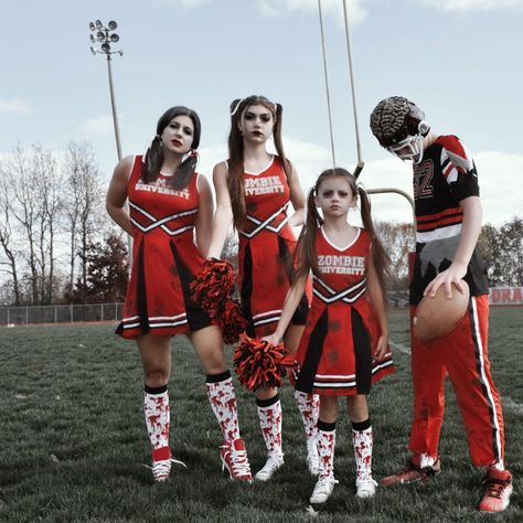 Zombie Apocalypse Halloween Costume, Zombie Family Costumes, Football Player Halloween, Zombie Nurse Costume, Zombie Cheerleader Costume, Zombie Princess, Zombie Cheerleader, Zombie Nurse, Zombie Clothes