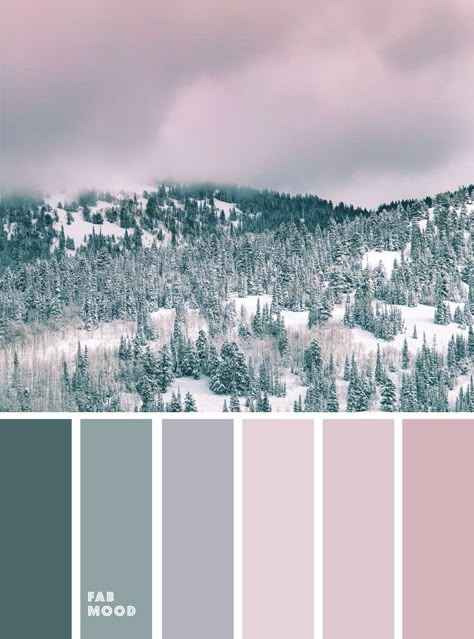 February Colors Palette, Mauve Sage Color Palette, Winter Colour Scheme, Colors That Go With Mauve, January Colour Palette, Winter Colour Pallete, Pine Green Color Palette, Colour Palette Winter, Mauve And Green Bedroom