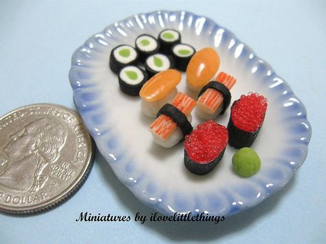 Handmade by me using air dry clay Clay Sushi, Cucumber Rolls, Mini Potatoes, Dry Clay, Potato Chips, Air Dry Clay, Air Dry, Little Things, Dollhouse Miniatures