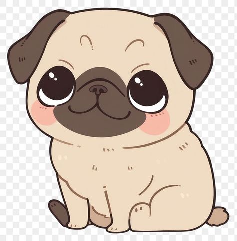 Cute Pug Drawing, Pug Kawaii, Pug Drawing, Aesthetic Pngs, Kawaii Png, Camera Png, Pug Cartoon, Animal Inspiration, Png Elements