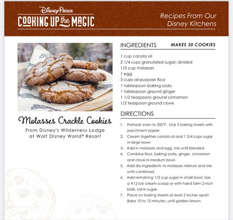 Espresso Cookies Recipe, Crackle Cookies, Espresso Cookie, Holiday Cookie Exchange, Food Park, Ginger Molasses Cookies, Thanksgiving Cooking, Brown I, Wilderness Lodge