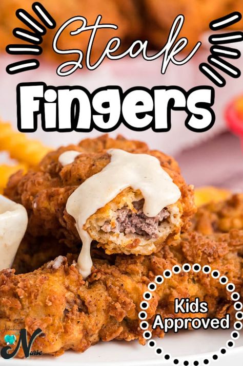 Steak fingers are a classic crowd-pleaser that is sure to satisfy any appetite! The cubed steak has a juicy and tender texture and is perfectly seasoned for an irresistible taste. Rich and savory, steak fingers will be the star of your next gathering – everyone will be asking for more! Cube Steak Fingers, Steak Fingers Recipe, Chicken Fried Steak Fingers, Fried Steak Fingers, Oven Cooked Steak, Beef Cube Steak Recipes, Steak Fingers, Breaded Steak, Strip Steak Recipe