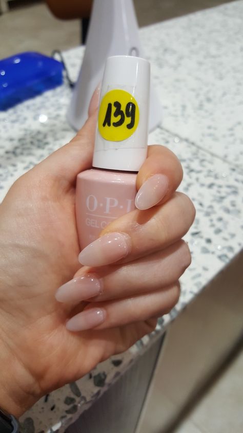 Opi gel - put it in neutral Opi Dip Put It In Neutral, Put It Neutral Opi Gel, Neutral Opi Nails, Opi From Dusk Till Dune Gel, Oat Milk Nails Opi, Opi Natural Nail Colors Gel, Lip Gloss Nails Opi, Opi Gel Colors 2023, Classic Neutral Nails