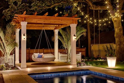 38 Backyard Pergola and Gazebo Design Ideas | DIY Shed, Pergola, Fence, Deck & More Outdoor Structures | DIY Luxurious Backyard, Pool Pergola, Garden Pergola, Pergola Diy, Pergola Swing, Patio Pergola, Pergola Lighting, Pergola Design, Backyard Pergola