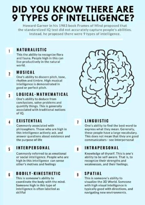 Psychology Notes, Types Of Intelligence, Brain Facts, Brain Anatomy, Mental Health Facts, Intelligent People, Brain Science, Vie Motivation, E Mc2