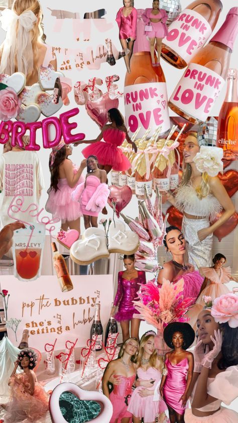 Mood Board Bachelorette, Pink Bachelorette Gift Bags, Bride Bachelorette Photo Ideas, Pink Glam Bachelorette Party, Glitz And Glam Bachelorette Party Pink, Hens Day Themes, Classy Pink Bachelorette Party, Wine Night Bachelorette Party, Hens Pink Theme