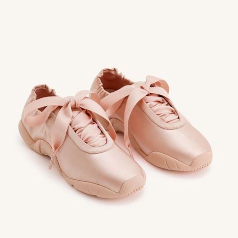 Balletcore Sneakers, Coquette Sneakers, Nursery Kitsch, Ballerina Sneakers, Coquette Girlies, Ballet Sneakers, Pink Roots, Girly Sneakers, Aesthetic Shoe