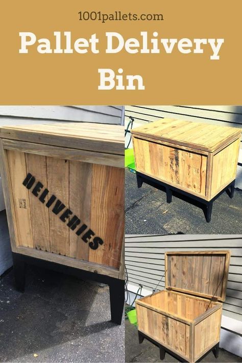 Drop Box Ideas, Parcel Drop Box, Free Pallets, Pallet Boxes, 1001 Pallets, Parcel Box, Pallet Creations, Drop Box, Diy Box