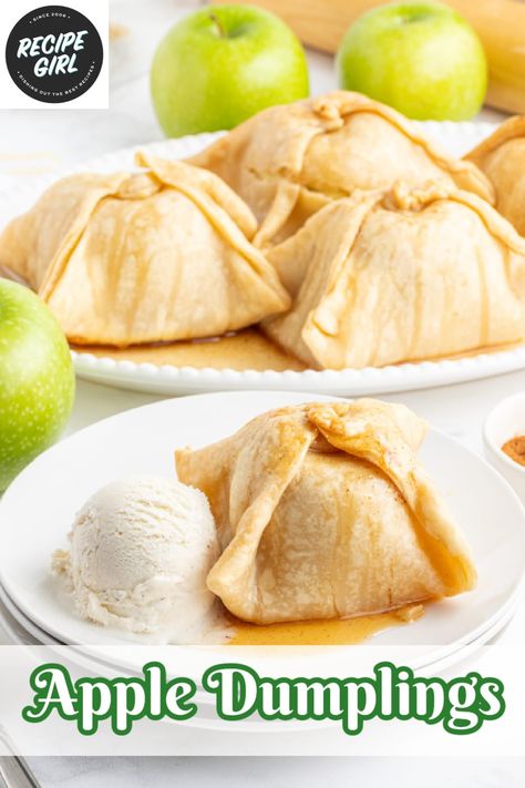 Apple Dumplings Homemade, Apple Dumplings Recipe, Best Apple Desserts, Easy Apple Dumplings, Apple Dumpling Recipe, Homemade Crust, Sweet Bakes, Fall Fun Food, Canning Ideas