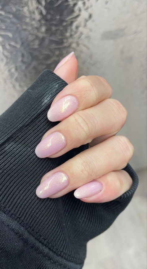 Sparkly Pale Pink Nails, Baby Pink Sparkle Nails, Shimmer Pink Nails, Shimmery Pink Nails, Light Pink Glitter Nails, Nails Baby Pink, Pink Sparkle Nails, Light Pink Acrylic Nails, Pink Nail Inspo