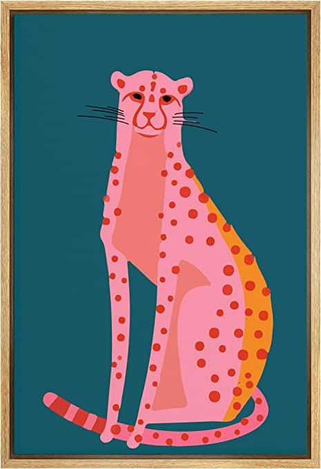 Amazon.com: SIGNWIN Framed Canvas Print Wall Art Preppy Room Decor Pink Orange Dot Cartoon Jungle Cheetah Nature Wilderness Drawings Pop Art Boho Chic Animals for Living Room, Bedroom, Office - 16"x24" Natural: Posters & Prints Cartoon Jungle, Room Decor Pink, Wall Art Preppy, Art Preppy, Orange Dots, Preppy Room Decor, Preppy Room, Animal Wall Art, Art Abstrait