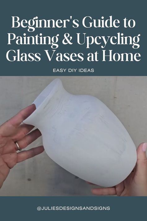 Easy Home Decor DIY Ideas How To Paint Glass Vases Easy Diy, Upcycle Vases Ideas, Painting Glass Vases Diy, How To Paint Glass Vases, Glass Vase Painting Ideas, Painting Vases Diy Ideas, Painting Glass Vases, Glass Vases Decor Ideas, Thrift Flip Furniture