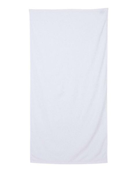 Velour Beach Towel - WHITE - ONE SIZE | Q-Tees Velour Beach Towel in White | Cotton Tee Bag, Towel Apron, Black Taps, Swim Towel, Color Picker, Microfiber Towel, Terry Towel, Bath Products, White Towels