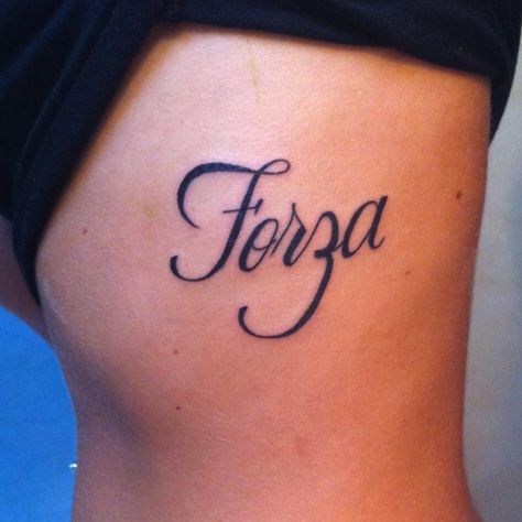 "forza" - strength in Italian Italian Flag Tattoo, Italian Quote Tattoos, Tattoos Strength, Italian Sayings, Symbols Of Strength Tattoos, Italian Tattoos, Tattoo Quotes About Strength, Omerta Tattoo, Strength Tattoo