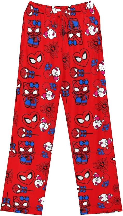 Spiderman Hello Kitty Pajama Pants Fairy Women Flannel Autumn Warm Pant Harajuku | eBay Cartoon Pajama Pants, Anime Pajamas, Cat Pajama Pants, Spiderman Pajamas, Plush Pajama Pants, Men Cartoon, Body Noir, Cute Pjs, Cat Pajamas