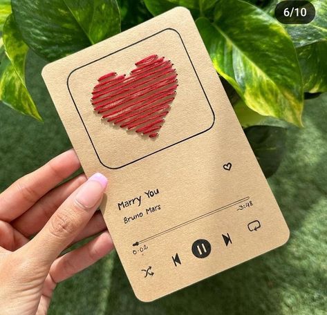 String Heart Spotify Card, Thread Cards Diy, Birthday Gifts For Boyfriend Ideas, Handmade Birthday Gifts For Boyfriend, Gifts For Boyfriend Ideas, Boyfriend Ideas, Cute Gift Ideas, Best Aesthetic, Love Scrapbook