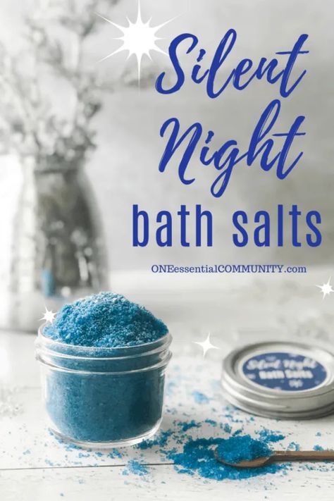 Inspired by Silent Night and the gifts of the Magi, Silent Night Bath Salts with essential oils of golden sweet orange, frankincense, and myrrh will help you relax and reset during the holidays. Homemade DIY recipe, essential oil make & take, homemade gift, Young Living, doTERRA, Plant Therapy. Bath Salts Diy Recipes, Joululahjat Diy, Easy Homemade Christmas Gifts, Bath Salts Recipe, Bath Salts Diy, Frankincense And Myrrh, Homemade Essential Oil, Sugar Scrub Homemade, Bath Recipes