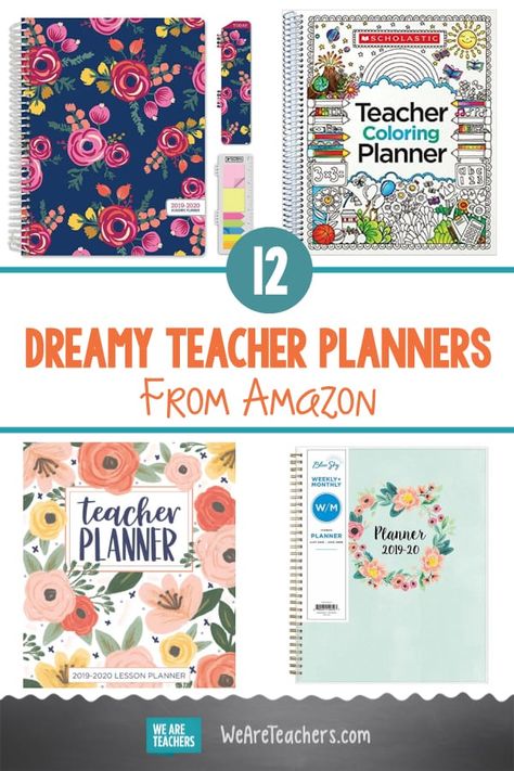 12 of the Best Teacher Planners Available on Amazon. We've found the best teacher planners for organizing lesson plans, seating charts, communication, goals, and more. They are stylish and customizable. #careertips #deals #teacher #teaching Best Teacher Planner, Teaching Planner, Teacher Data, Fourth Grade Resources, Middle School Math Teacher, Planner Books, Teacher Lesson Planner, Teacher Must Haves, We Are Teachers