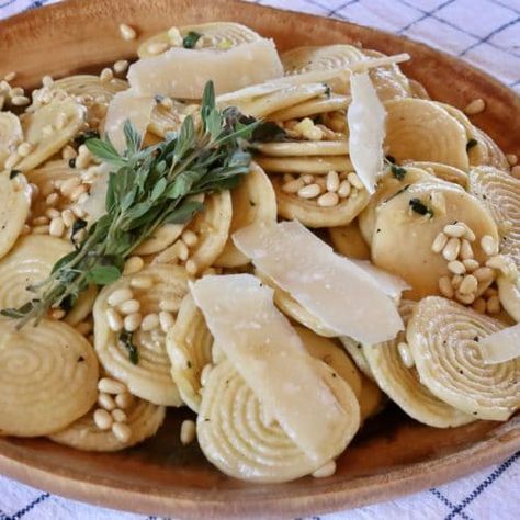 Traditional Corzetti Pasta - dobbernationLOVES Croxetti Recipes Pasta, Corzetti Pasta Recipes, Corzetti Pasta, Pasta Flour, Cardamom Buns, European Recipes, Kitchen Witchery, Pasta Dough, Pasta Maker