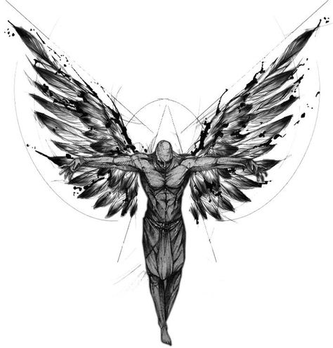 Simple Tattoos For Guys, Greek Mythology Tattoos, Výtvarné Reference, Angel Tattoo Designs, Back Tattoos For Guys, Mythology Tattoos, Sketch Tattoo Design, Dark Art Tattoo, Tattoo Style Drawings