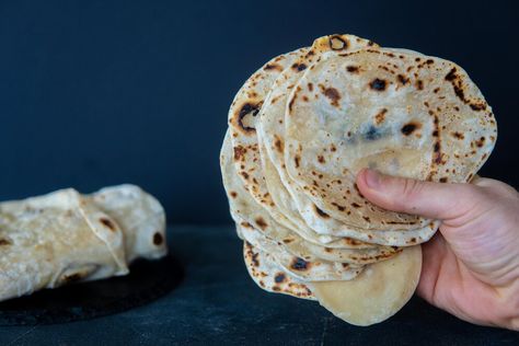 The best flour tortillas are homemade hot off the cast iron. Butter Tortilla Recipe, Flour Tortilla Recipes, Soft Flour Tortilla Recipe, Tortilla Ideas, Make Flour Tortillas, Farmhouse Biscuits, Flour Tortilla Recipe, Natasha Kitchen, Natashas Kitchen