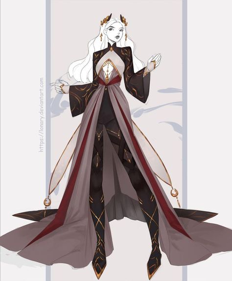 Empress Outfit Design, Lonary Deviantart Outfits, Simple Design Clothes, Warrior Outfit, Dress Design Drawing, Anime Inspired Outfits, Dress Design Sketches, Fantasy Gowns, Dress Sketches